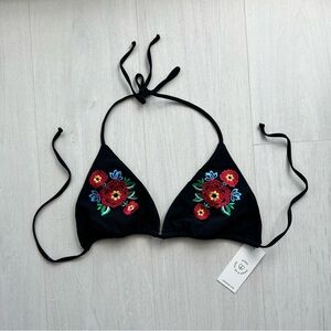 Soul of a Hippie soah triangle bikini top black sz L
